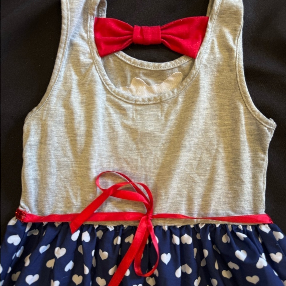 Unicorn Heart Kids Dress - Blue and Gray - Picture 5 of 6